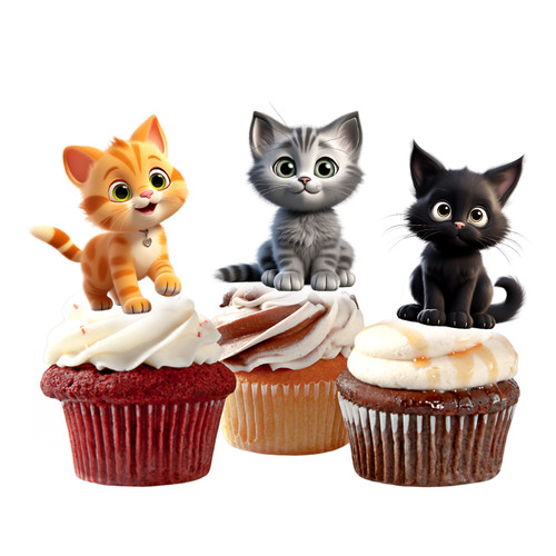 Katzen muffinaufleger party - katzen,