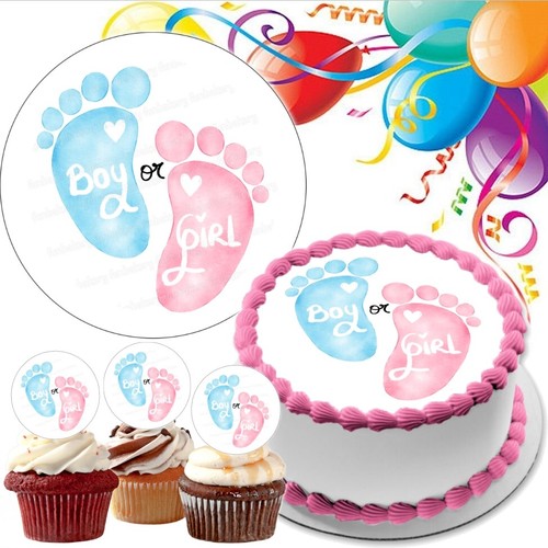 Gender reveal tortenaufleger - gender,
